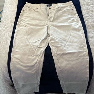 Talbots white denim simply flattering 5 pocket jeans. Sz 14 So flattering!